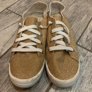 Gold sparkle sneakers